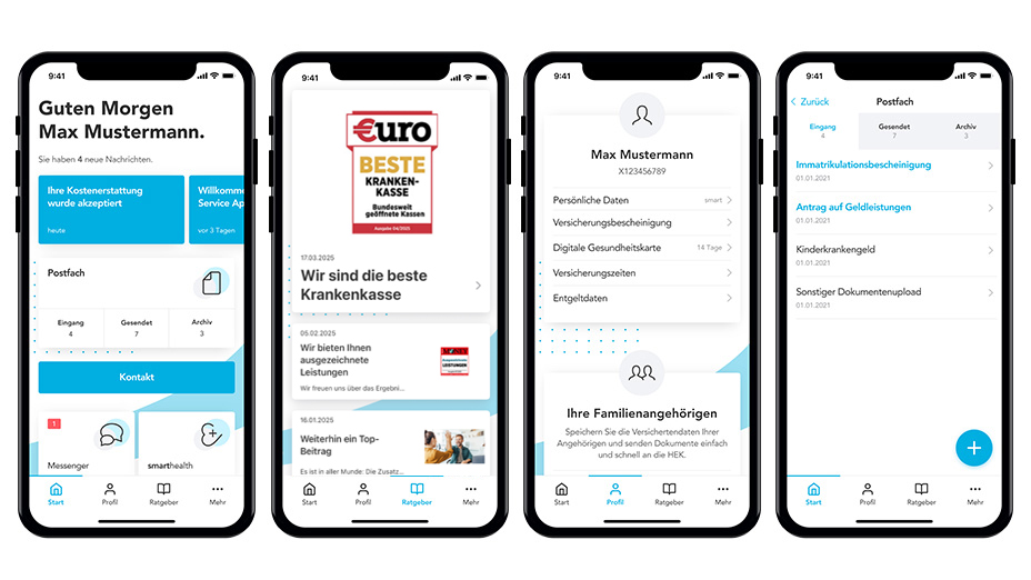 HEK Service-App Screens